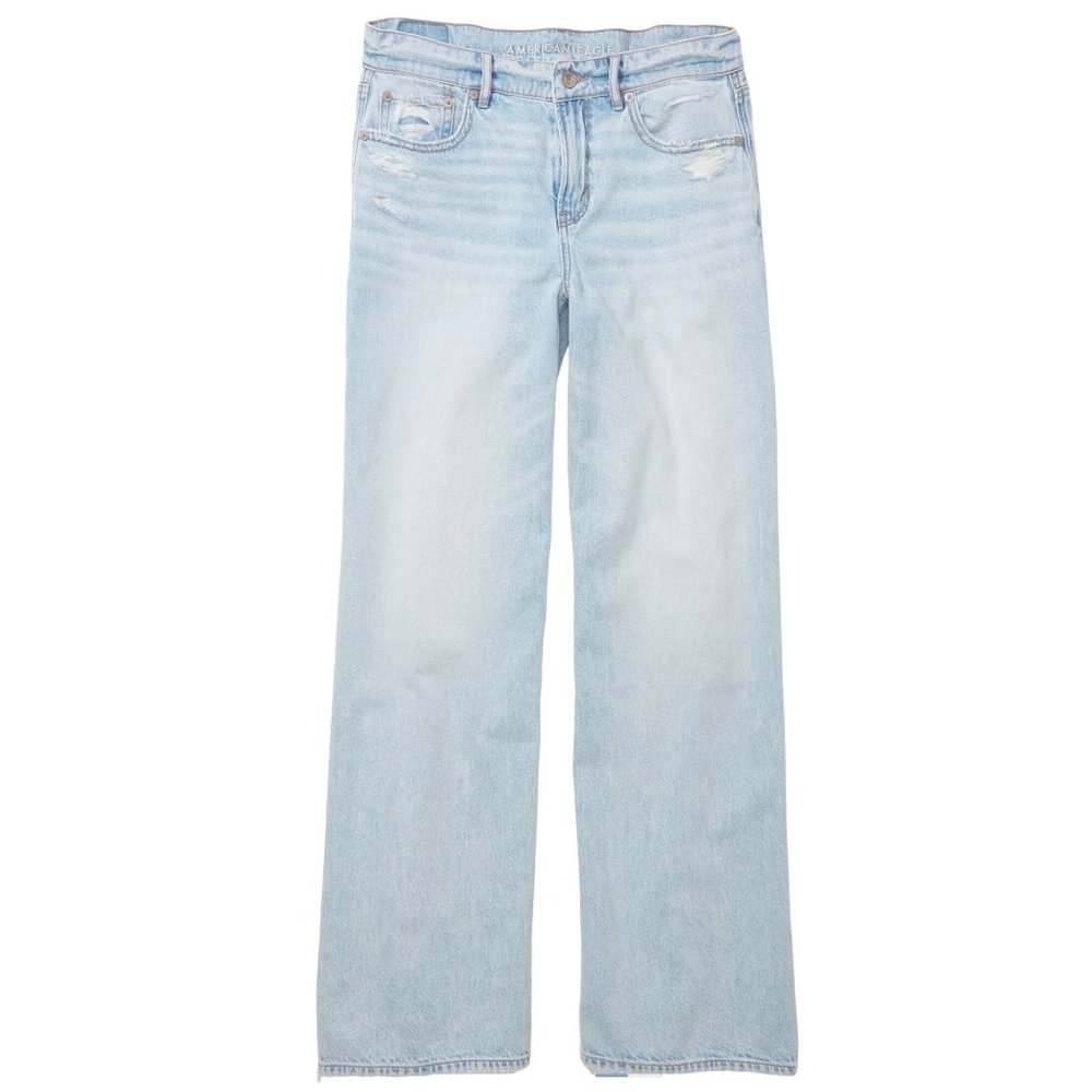 NWT American Eagle Womens 18R AE Low Rise Skater Jean Baggy Wide Leg Light Wash - Picture 3 of 8